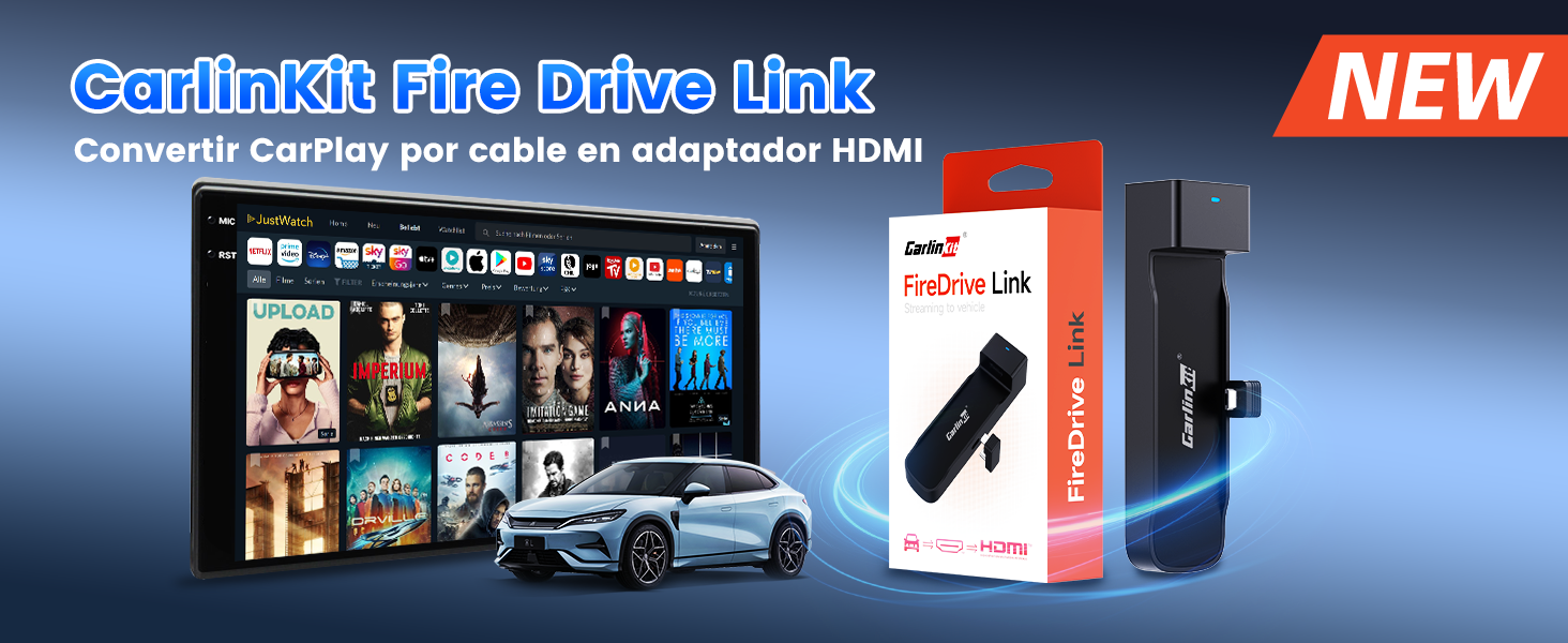 CarlinKit FireDrive Link Convertidor de Coche para Fire TV Stick